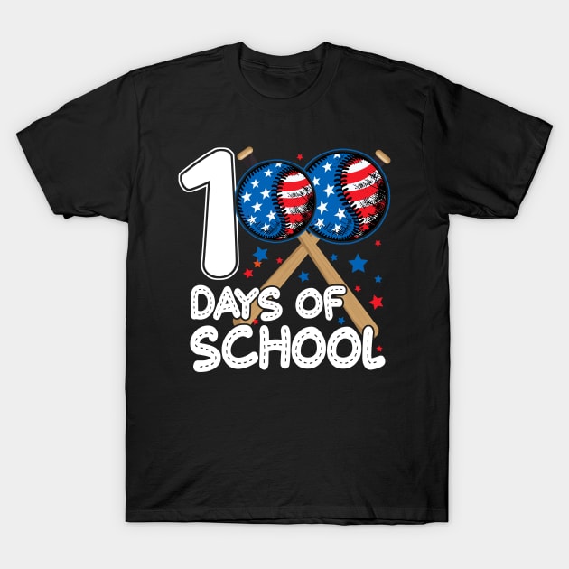 100 Days of School Baseball Lovers Student Teacher Men Women T-Shirt by Gendon Design